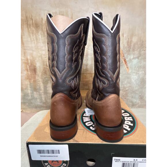 Laredo Montana 7800 Men\'s Western Cowboy Boot Sand Chocolate Leather 9.5 EW Wide main image 14